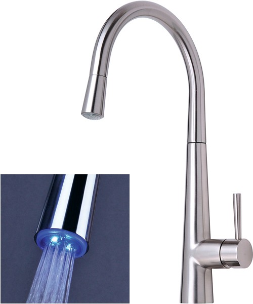 Additional image for Palazzo Glo Kitchen Faucet, Pull Out LED Rinser (Brushed Nickel)