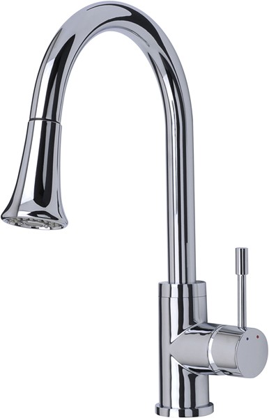 Additional image for Shine Kitchen Faucet, Multi Mode Pull Out Rinser (Chrome).