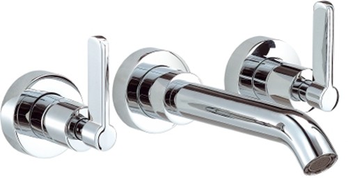 Additional image for 3 Faucet Hole Wall Mouted Basin Mixer Faucet (Chrome).