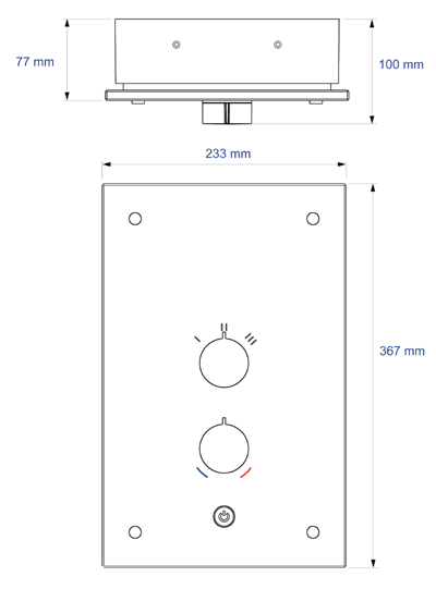 Additional image for 9.8kW Electric Shower. Thermostatic With Frosted Glass Front.