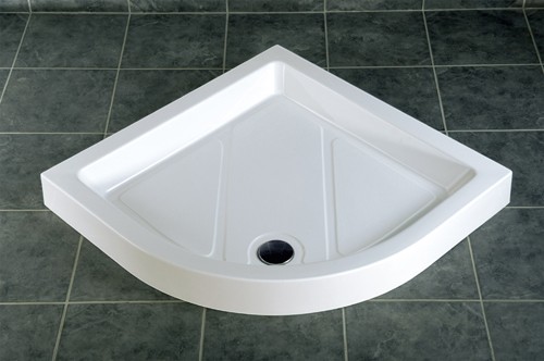 Additional image for Stone Resin Quadrant Shower Tray. 800x800x110mm.