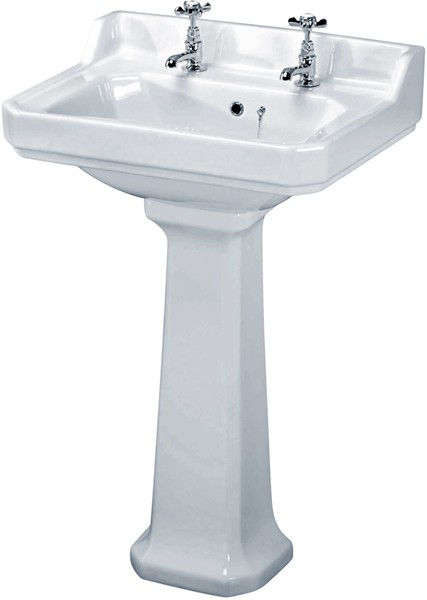 Additional image for Carlton 4 Piece Bathroom Suite, 600mm Basin (2 Faucet Holes).
