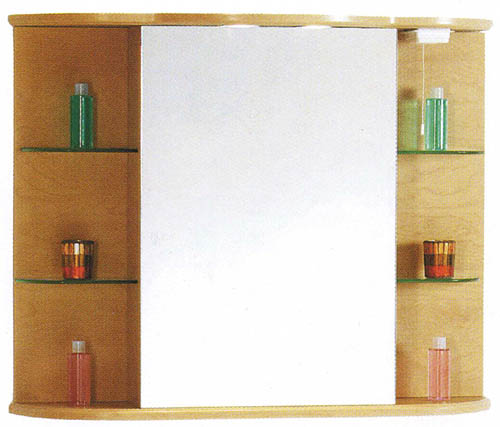 Additional image for Birch bathroom cabinet with mirror, lights & shaver socket.
