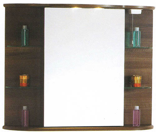Additional image for Wenge bathroom cabinet with mirror, lights & shaver socket.