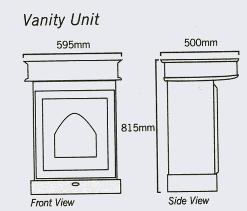 Additional image for Vanity unit in traditional mahogany finish with vanity basin.