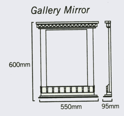 Additional image for Traditional bathroom mirror in limed oak witth gold rail.