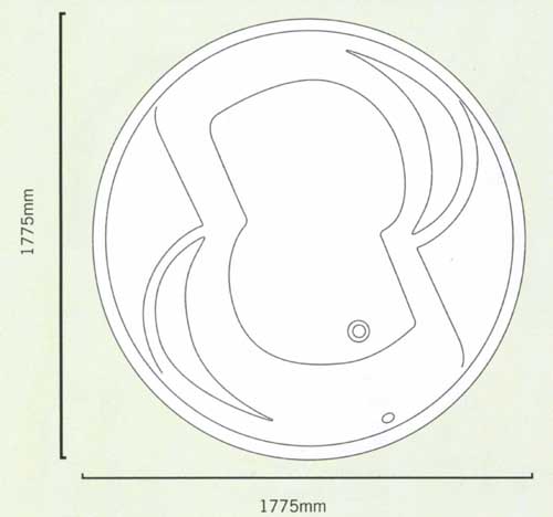 Additional image for Apollo acrylic circular bath with no faucet holes.  1775mm diameter.
