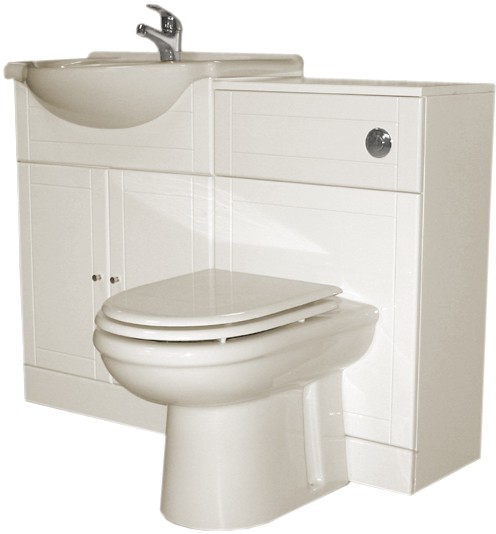 Additional image for White bathroom furniture suite with faucet and waste.  Left Handed.