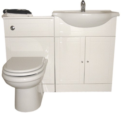 Additional image for White bathroom furniture suite with faucet and waste.  Right Handed.