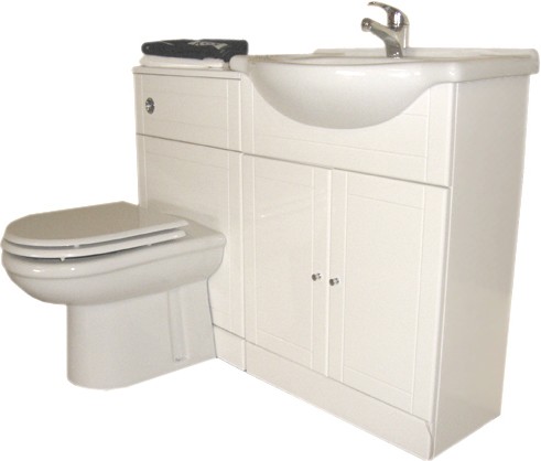 Additional image for White bathroom furniture suite with faucet and waste.  Right Handed.