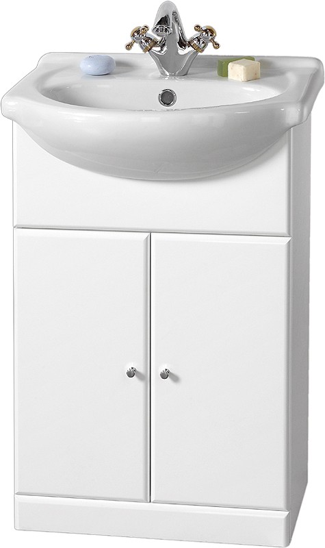 Additional image for 550mm Contour Vanity Unit with one piece ceramic basin.