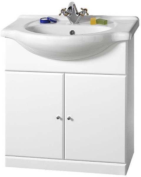 Additional image for 750mm Contour Vanity Unit with one piece ceramic basin.