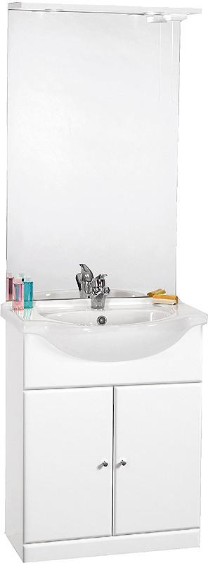 Additional image for 650mm Contour Vanity Unit with ceramic basin, mirror and lights.