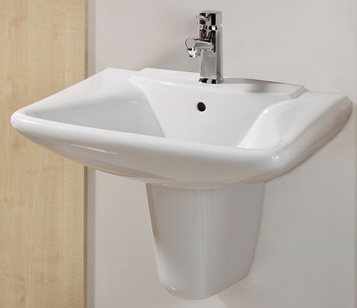 Additional image for 1 Faucet Hole Basin with Semi Pedestal.