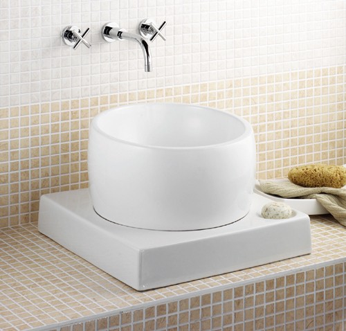 Additional image for Basin with tray for counter top. 510 x 510mm. 430m diameter.