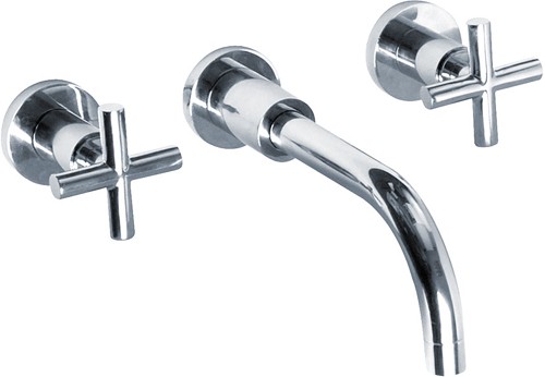 Additional image for X head 3 faucet hole wall mounted basin mixer faucet
