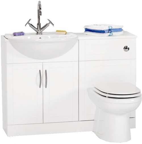 Additional image for White bathroom furniture suite.  1110x810x300mm.