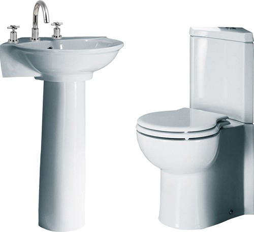 Additional image for 4 Piece Corner Bathroom Suite With 3 Faucet Hole Basin.
