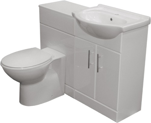 Additional image for Complete Vanity Suite In White, Right Handed. 1025x830x300mm.