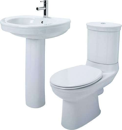 Additional image for 4 Piece Bathroom Suite With Toilet, Seat & 655mm Basin.