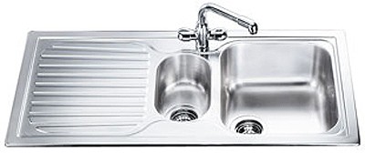Additional image for Cucina 1.5 Bowl Stainless Steel Kitchen Sink, Left Hand Drainer.