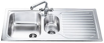 Additional image for Cucina 1.5 Bowl Stainless Steel Kitchen Sink, Right Hand Drainer.