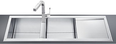 Additional image for 2.0 Bowl Stainless Steel Inset Kitchen Sink, Right Hand Drainer.