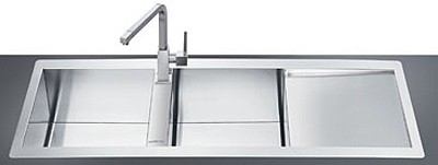 Additional image for 2.0 Bowl Stainless Steel Flush Fit Sink, Right Hand Drainer.