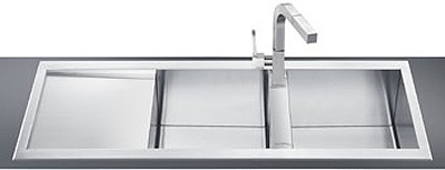 Additional image for 2.0 Bowl Stainless Steel Inset Kitchen Sink, Left Hand Drainer.