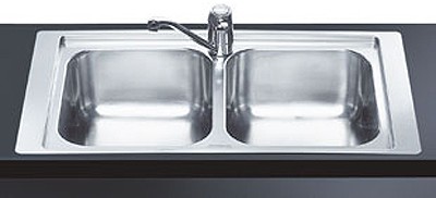 Additional image for 2.0 Bowl Stainless Steel Flush Fit Inset Kitchen Sink.