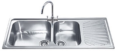 Additional image for 2.0 Bowl AntiScratch Stainless Steel Sink, Right Hand Drainer.
