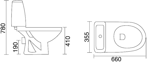 Additional image for Modern compact four piece bathroom suite with 1 faucet hole basin.