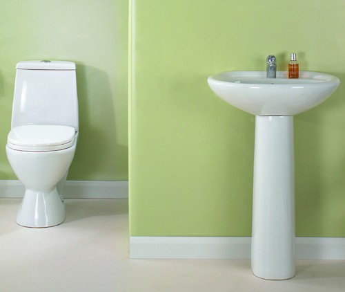 Additional image for Modern Saturn four piece bathroom suite with 1 faucet hole basin.