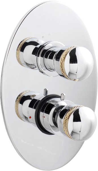 Additional image for Twin concealed shower valve with diverter (chrome/gold)