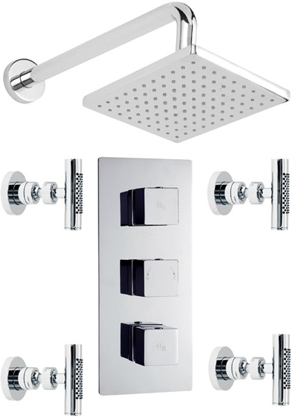 Additional image for Triple Concealed Thermostatic Shower Valve, Head & Jets.