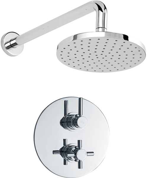 Additional image for Twin Thermostatic Shower Valve & 7" Fixed Shower Head.