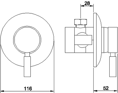 Additional image for Concealed manual single lever shower valve