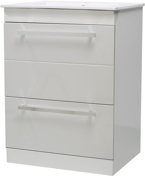 Additional image for Vanity Unit With Ceramic Basin (White). 600x800x400mm.