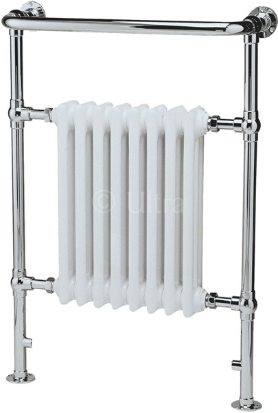 Additional image for Rochester Heated Towel Rail (Chrome & White). 673x963mm.