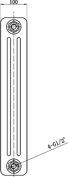 Additional image for 3 Column Radiator (White). 606x600mm.