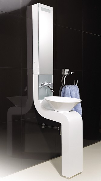 Additional image for Vanity Unit With Cabinet, Basin & Faucet (White).  250x2010mm.