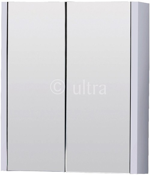 Additional image for Mirror Bathroom Cabinet, 2 Doors (White). 600x650x100mm.