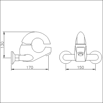 Additional image for Single lever wall mounted bath filler