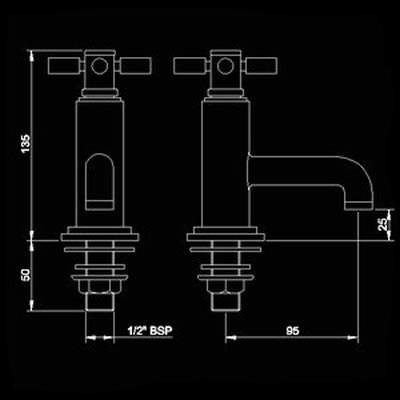 Additional image for Cross head basin faucets (pair)