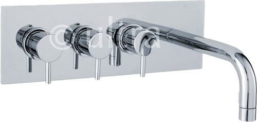 Additional image for Wall Mounted Thermostatic Triple Bath Filler Faucet (Chrome).