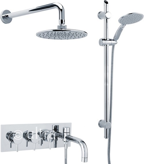 Additional image for Thermostatic Bath Filler Faucet, Slide Rail Kit, Shower Head & Diverter.