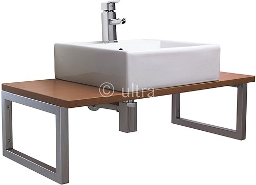 Additional image for Vanity Shelf With Square Basin 900mm (Calvados Brown).