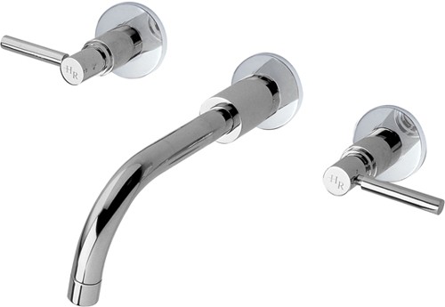 Additional image for 3 Faucet Hole Wall Mounted Basin Faucet With Lever Handles.