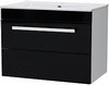 Ultra Design Wall Hung Vanity Unit With Drawer & Basin (Black). 600x450mm.