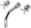 Hudson Reed Tec 3 Faucet Hole Wall Mounted Bath Faucet With Cross Handles.